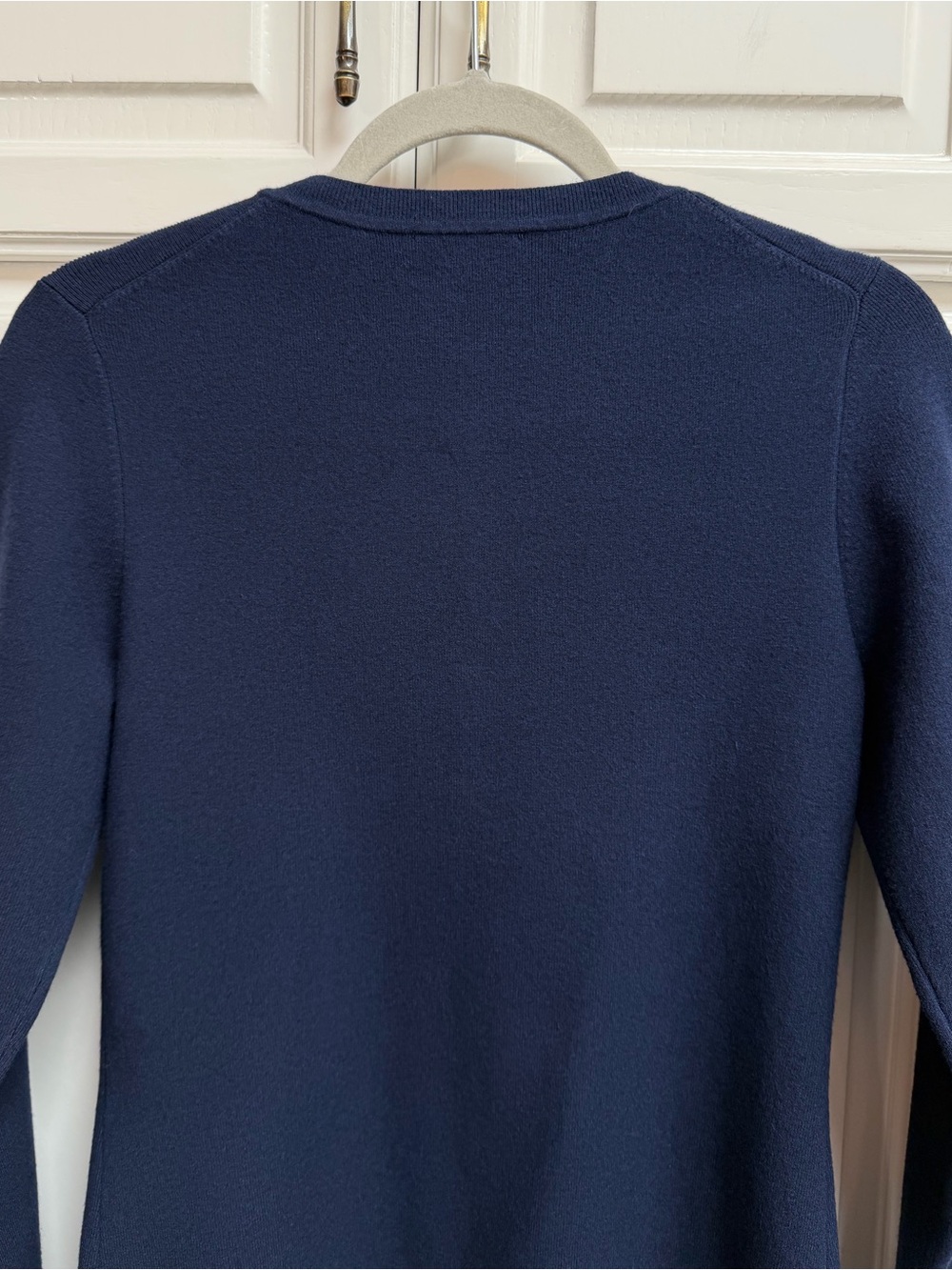 Aritzia Wilfred Shelly Cardigan Navy Blue Scalloped Detail Size Large - Picture 9 of 14